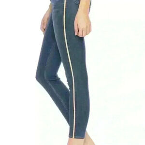 L’AGENCE gold stripe denim